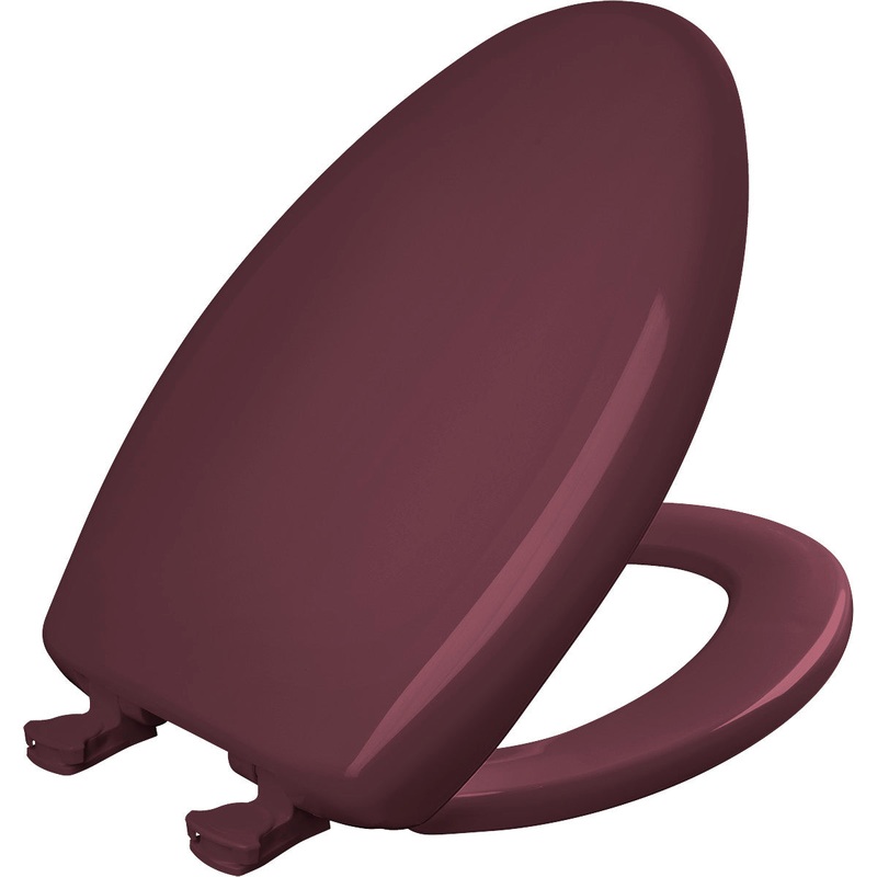 Bemis Elongated Plastic Toilet Seat in Loganberry with STA-TITE Seat Fastening System, EasyClean and  WhisperClose Hinge