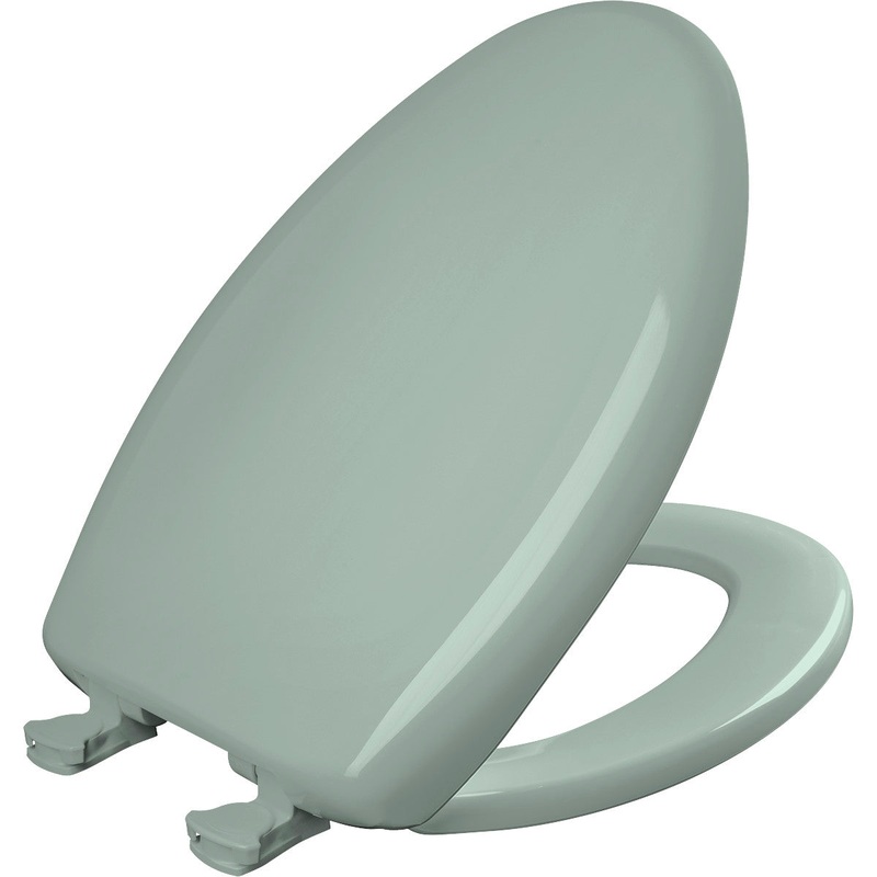Bemis Elongated Plastic Toilet Seat in Seafoam with STA-TITE Seat Fastening System, EasyClean and  WhisperClose Hinge
