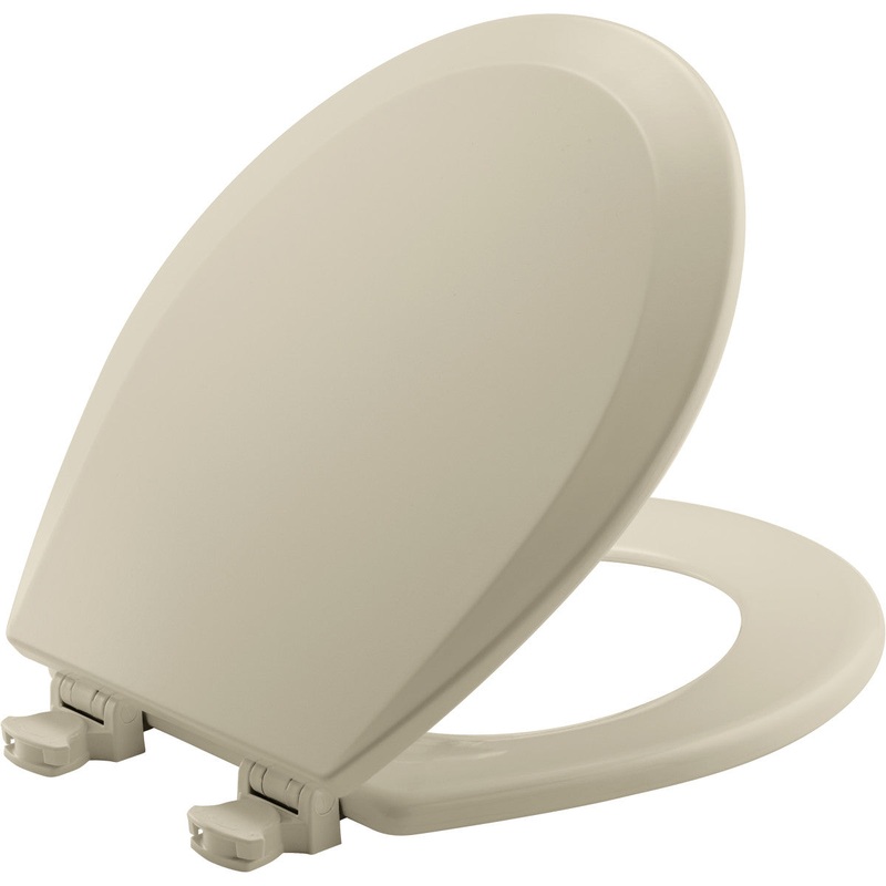 Bemis Round Enameled Wood Toilet Seat in Bone with EasyClean Hinge