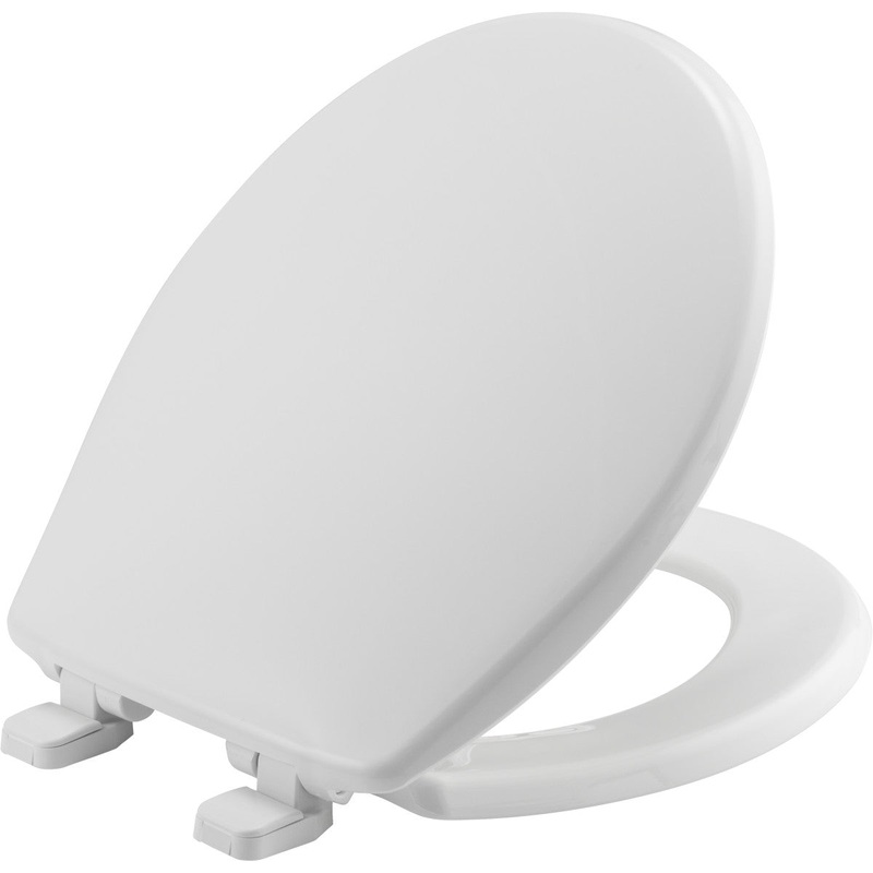 Bemis Round Hospitality Plastic Toilet Seat in White with STA-TITE Seat Fastening System and WhisperClose Hinge