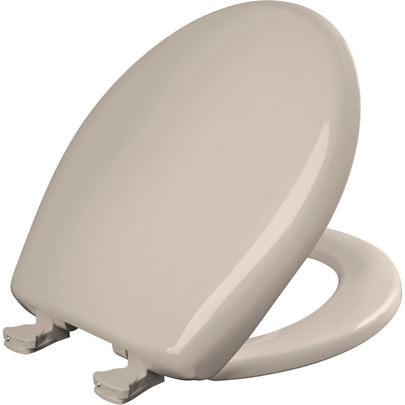 Bemis Round Plastic Toilet Seat in Blush with STA-TITE Seat Fastening System, EasyClean and  WhisperClose Hinge