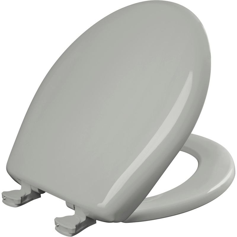 Bemis Round Plastic Toilet Seat in Ice Grey with STA-TITE Seat Fastening System, EasyClean and  WhisperClose Hinge