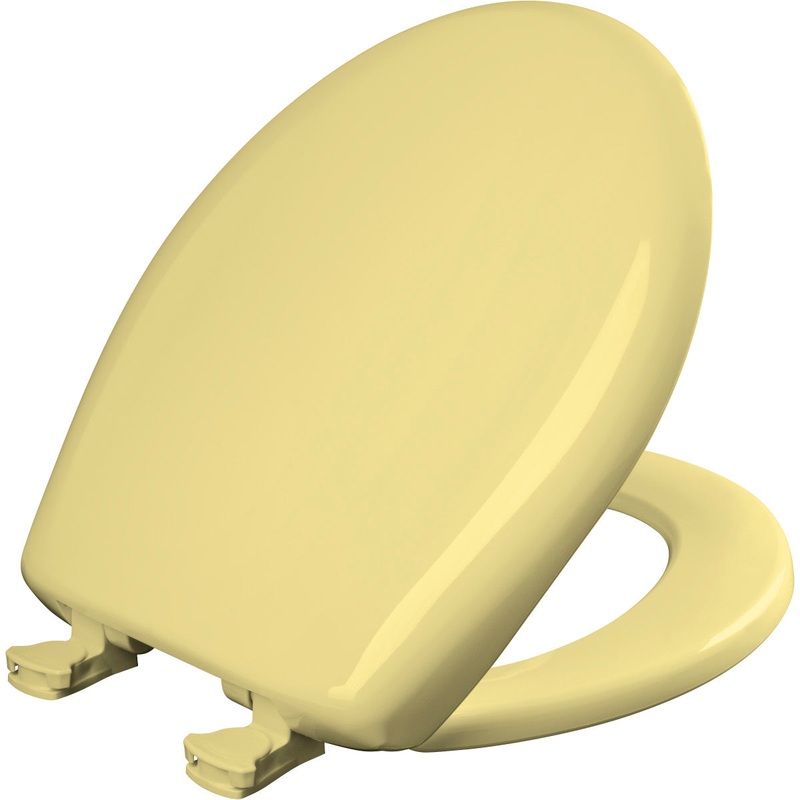 Bemis Round Plastic Toilet Seat in Yellow with STA-TITE Seat Fastening System, EasyClean and  WhisperClose Hinge
