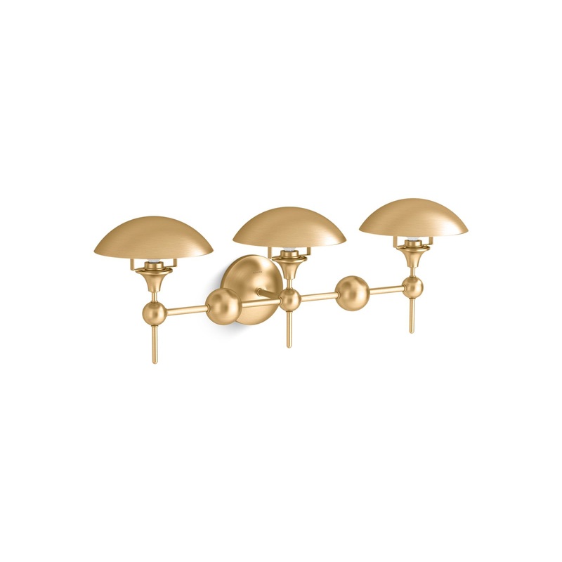 KOHLER K-27946-SC03-2GL Vorleigh Three-Light Sconce In Brushed Moderne Brass