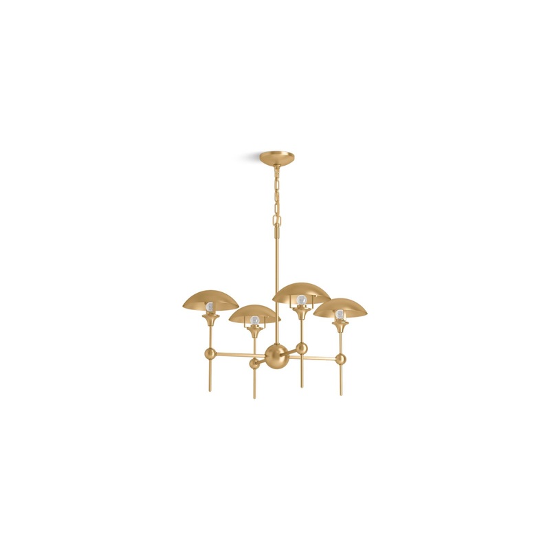 KOHLER K-27950-CH04-2GL Vorleigh 30" Chandelier In Brushed Moderne Brass