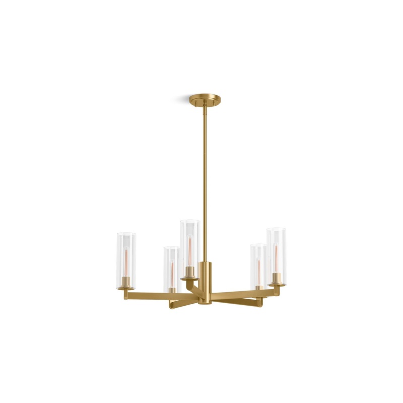 KOHLER K-35878-CH05-2GL Crue 26 in. Chandelier In Brushed Moderne Brass