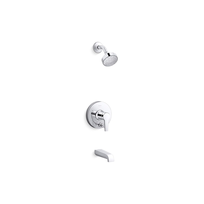 KOHLER K-T49980-4G-CP Pitch Rite-Temp Bath And Shower Trim Kit With Push-Button Diverter 1.75 Gpm In Polished Chrome