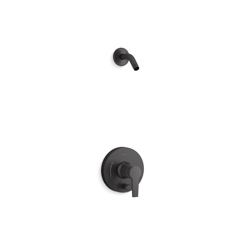 KOHLER K-T49989-4L-BL Pitch Rite-Temp Shower Trim Kit With Push-Button Diverter Without Showerhead In Matte Black