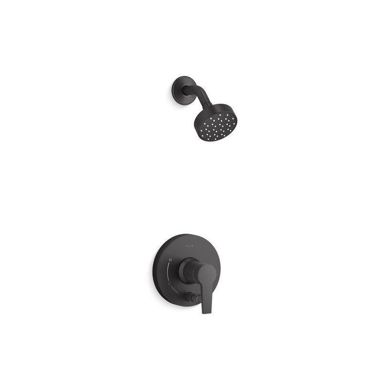 KOHLER K-T49990-4G-BL Pitch Rite-Temp Shower Trim Kit With Push-Button Diverter 1.75 Gpm In Matte Black