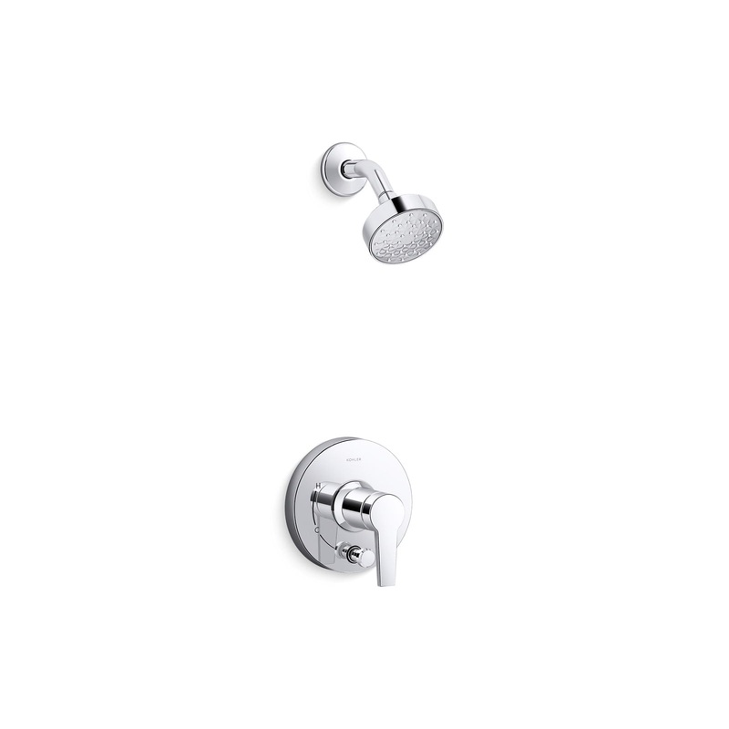 KOHLER K-T49990-4G-CP Pitch Rite-Temp Shower Trim Kit With Push-Button Diverter 1.75 Gpm In Polished Chrome