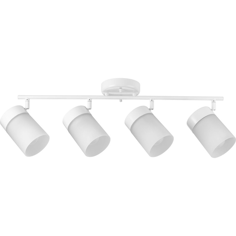 PROGRESS LIGHTING P900012-028 Ridgecrest Collection Satin White Four-Head Multi-Directional Track in Satin White