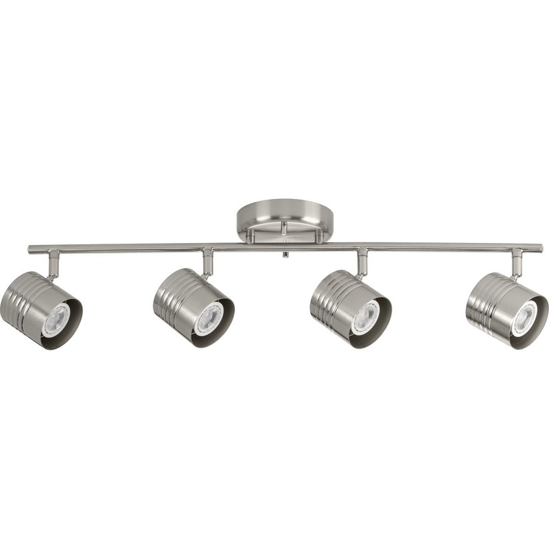 PROGRESS LIGHTING P900014-009 Kitson Collection Brushed Nickel Four-Head Multi-Directional Track in Brushed Nickel