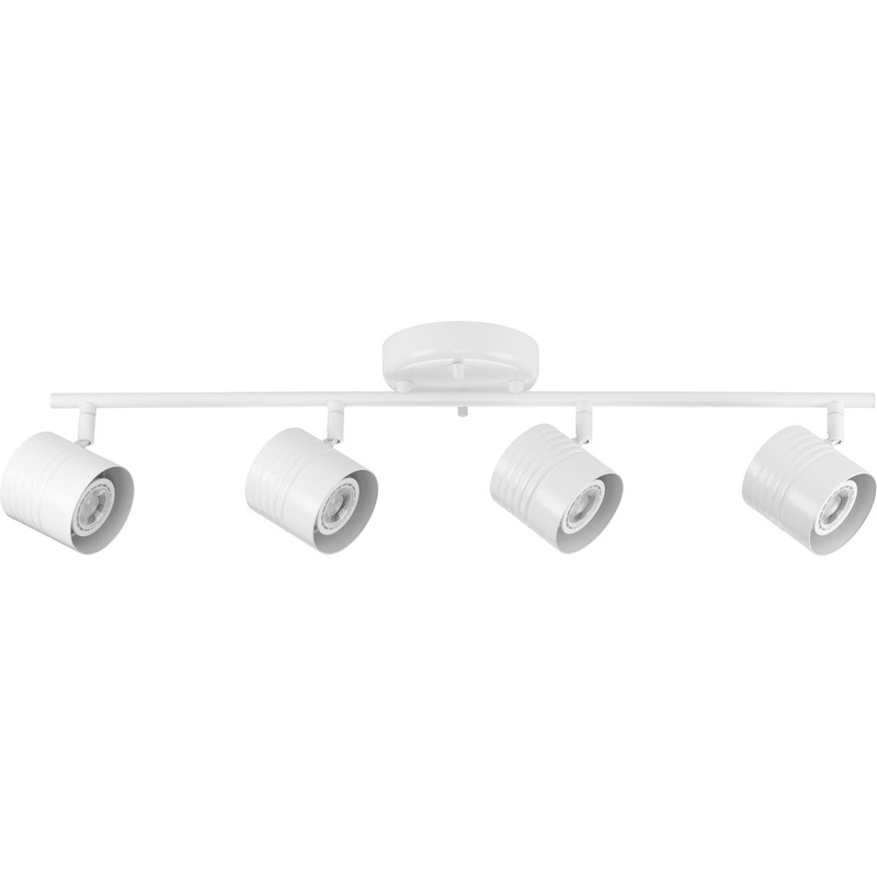 PROGRESS LIGHTING P900014-028 Kitson Collection Satin White Four-Head Multi-Directional Track in Satin White