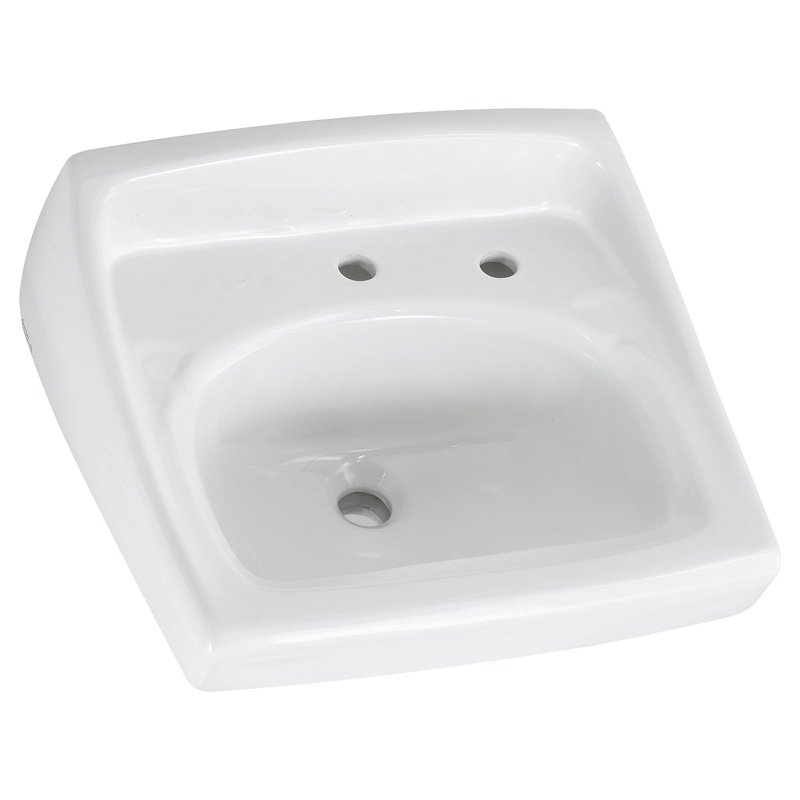 AMERICAN STANDARD 0356137.020, Lucerne Wall-Hung Sink With Center Hole Only and Extra Right-Hand Hole in White