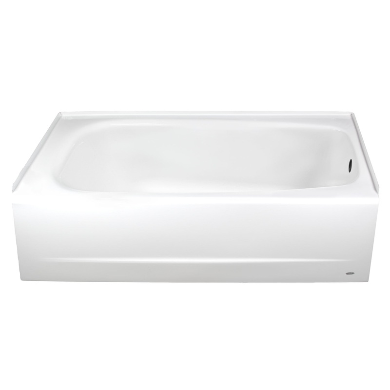 AMERICAN STANDARD 2461002.020, Cambridge Americast 60 x 32-Inch Integral Apron Bathtub With Right-Hand Outlet in White