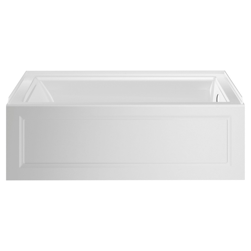 AMERICAN STANDARD 2545102.020, Town Square S 60 x 30-Inch Integral Apron Bathtub With Right-Hand Outlet in White