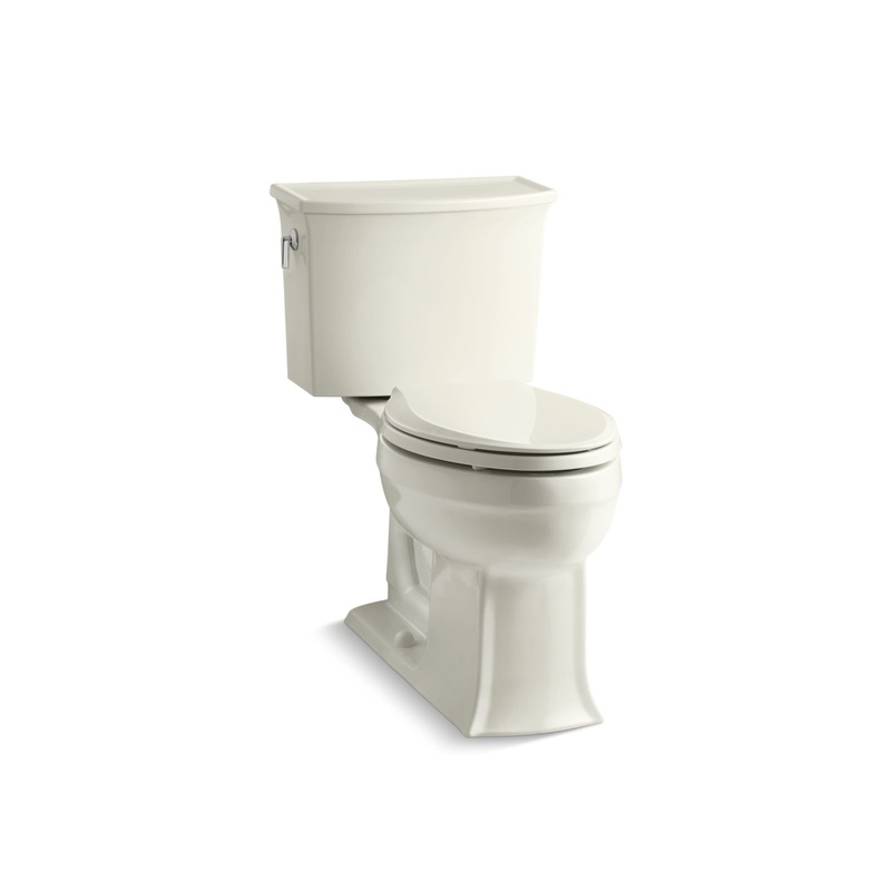 KOHLER K-3551-96 Archer Two-Piece Elongated Toilet, 1.28 Gpf In Biscuit