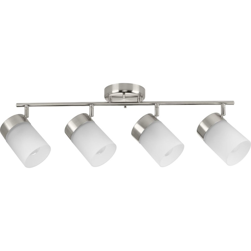 PROGRESS LIGHTING P900012-009 Ridgecrest Collection Brushed Nickel Four-Head Multi-Directional Track in Brushed Nickel
