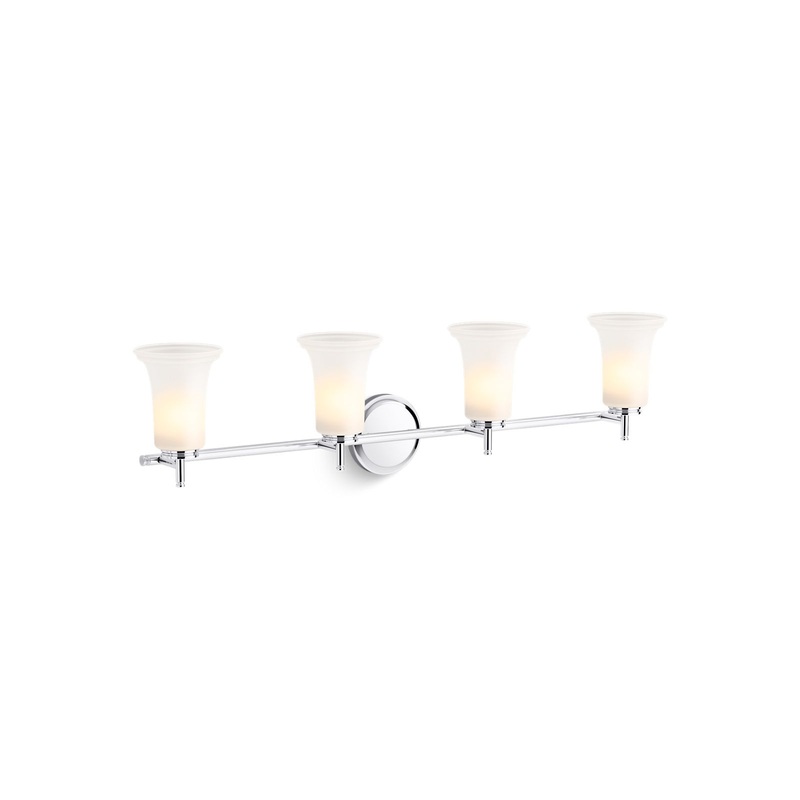 KOHLER K-38407-SC04-CPL Bellera Four-Light Sconce With Frosted Shades In Polished Chrome