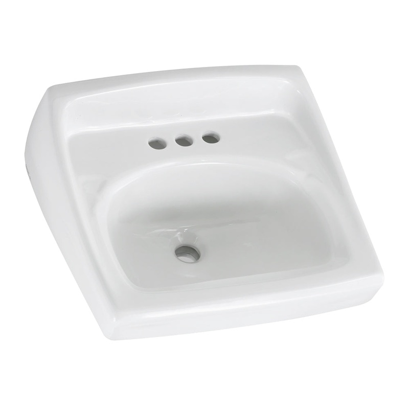 AMERICAN STANDARD 0355912.020, Lucerne Wall-Hung Sink Less Overflow With 4-Inch Centerset in White