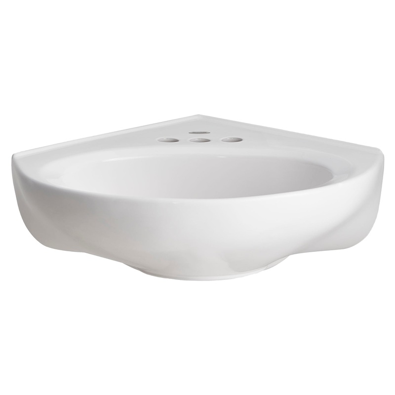 AMERICAN STANDARD 0611004.020, Cornice 4-Inch Centerset Pedestal Sink Top in White