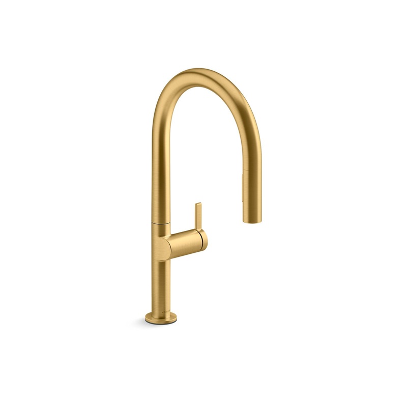 KOHLER K-28268-2MB Components Pull-Down Kitchen Sink Faucet With Two-Function Sprayhead - Vibrant Brushed Moderne Brass