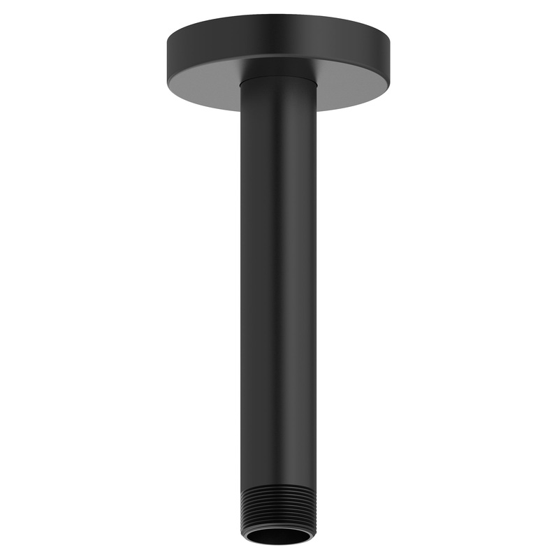 AMERICAN STANDARD 1660186.243, 6-Inch Ceiling Mount Rain Showerhead Arm in Matte Black