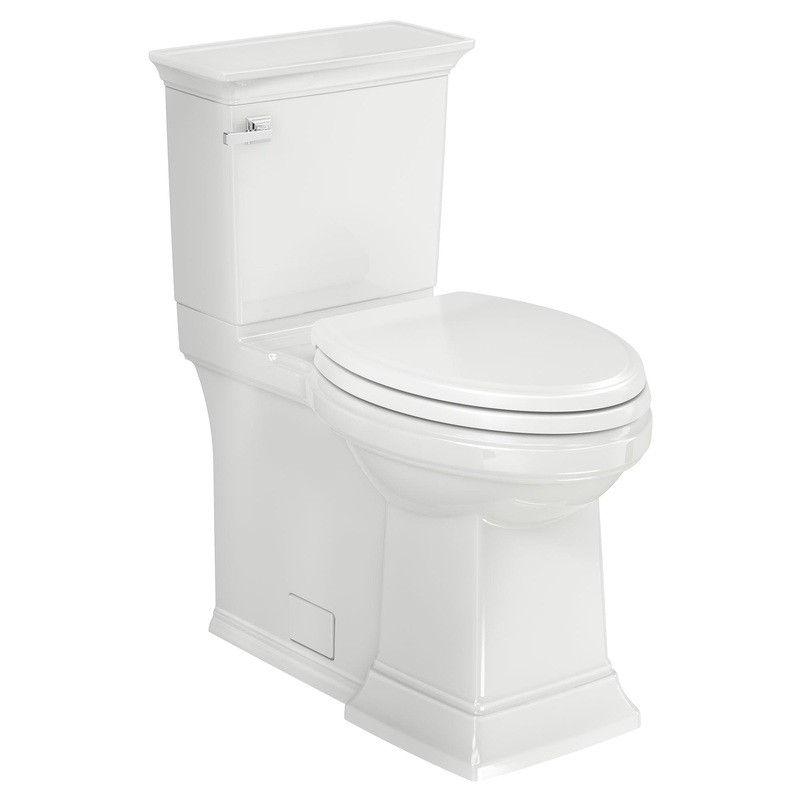 AMERICAN STANDARD 281AA104.020, Town Square S Skirted Two-Piece 1.28 gpf/4.8 Lpf Chair Height Elongated Toilet With Seat in White