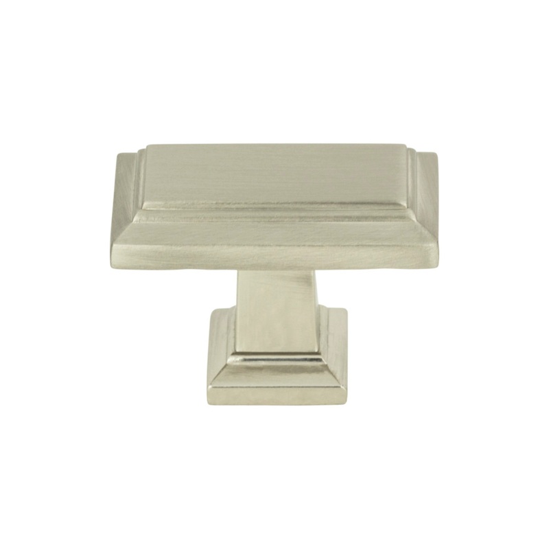 ATLAS 290-BRN Sutton Place 1 7/16" Length Rectangle Knob - Brushed Nickel
