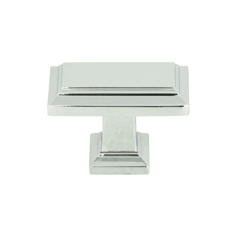ATLAS 290-CH Sutton Place 1 7/16" Length Rectangle Knob - Polished Chrome
