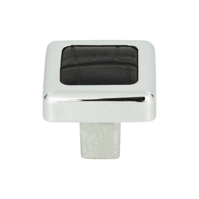 ATLAS 3149-CROC Paradigm 1 1/4" Length Square Knob - CH & Black Croc Leather