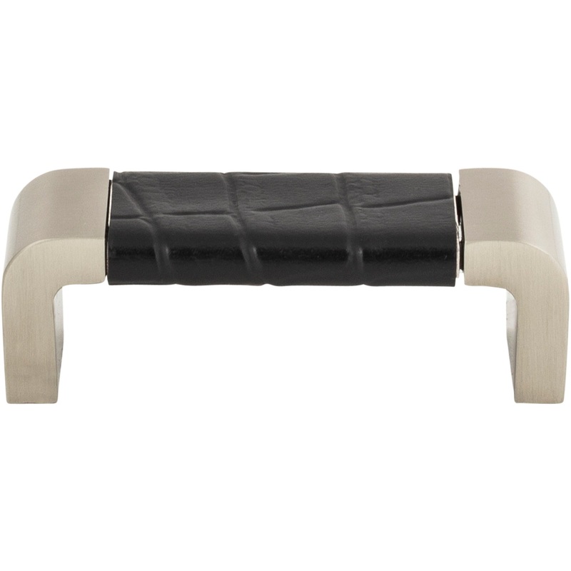 ATLAS 3150-BN-CRC Paradigm 3" Center to Center Bar Pull - BN & Black Croc Leather