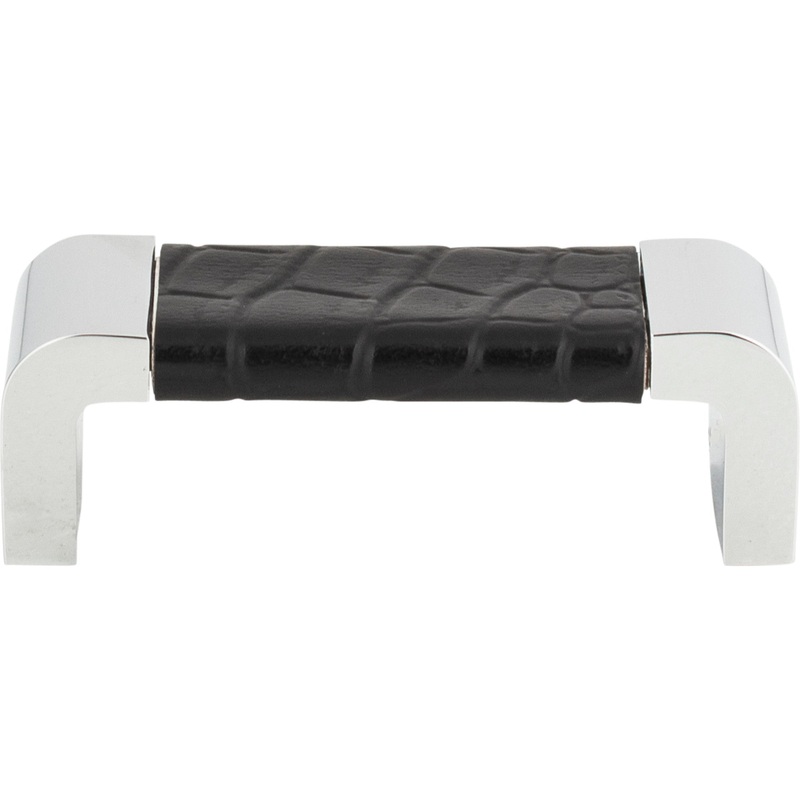 ATLAS 3150-CROC Paradigm 3" Center to Center Bar Pull - CH & Black Croc Leather