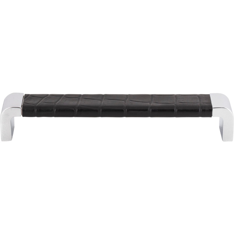 ATLAS 3151-CROC Paradigm 6 5/16" Center to Center Bar Pull - CH & Black Croc Leather