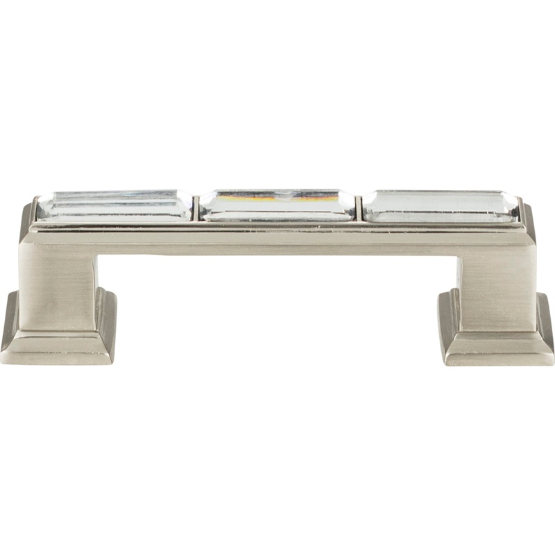 ATLAS 341-BRN Legacy Crystal 3" Center to Center Bar Pull - Brushed Nickel