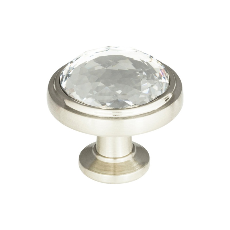 ATLAS 343-BRN Legacy Crystal 1 5/16" Diameter Round Knob - Brushed Nickel