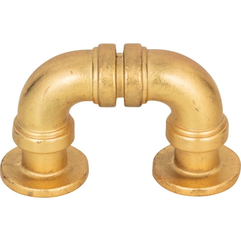 ATLAS 366-UB Steam Punk 1 5/16" Center to Center Finger Pull - Vintage Brass