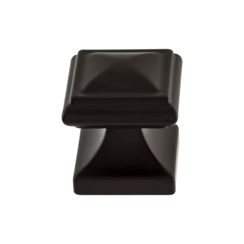 ATLAS 370-BL Wadsworth 1 1/4" Length Square Knob - Matte Black
