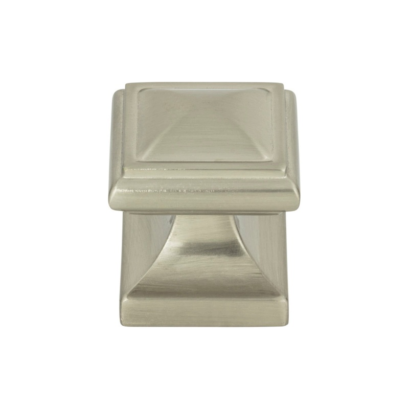 ATLAS 370-BRN Wadsworth 1 1/4" Length Square Knob - Brushed Nickel