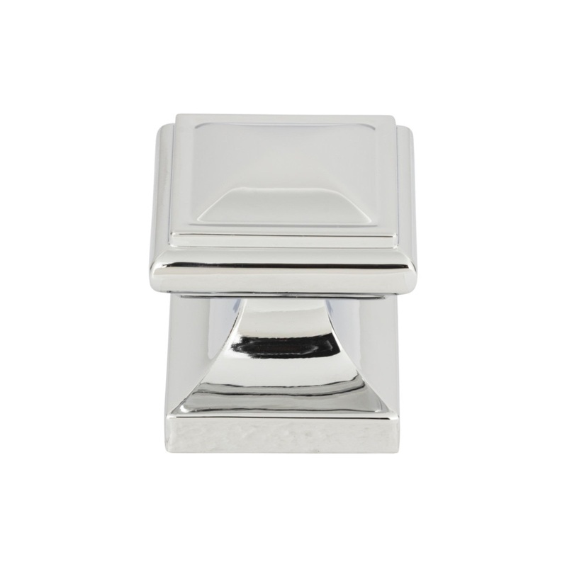 ATLAS 370-CH Wadsworth 1 1/4" Length Square Knob - Polished Chrome