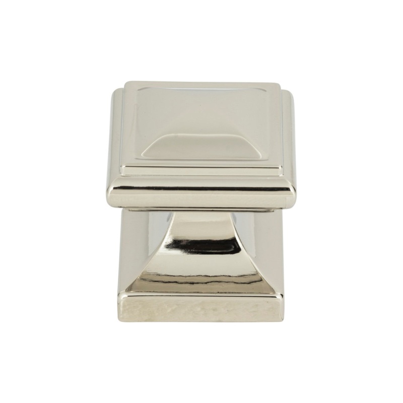 ATLAS 370-PN Wadsworth 1 1/4" Length Square Knob - Polished Nickel