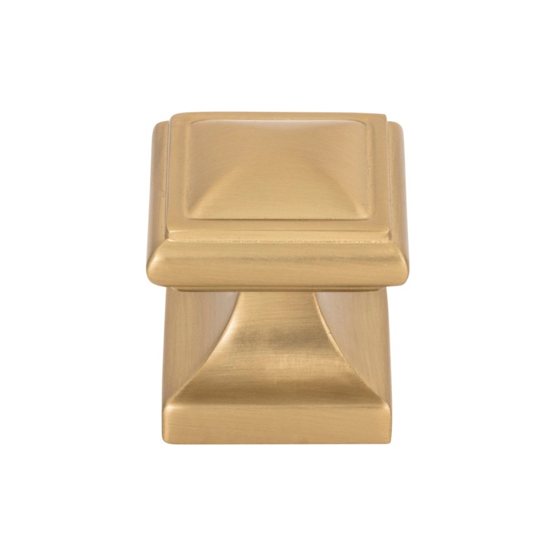 ATLAS 370-WB Wadsworth 1 1/4" Length Square Knob - Warm Brass