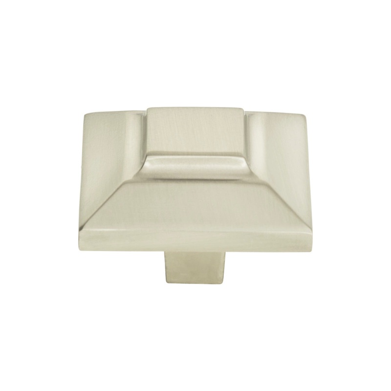 ATLAS 4002-BRN Trocadero 1 1/2" Length Square Knob - Brushed Nickel