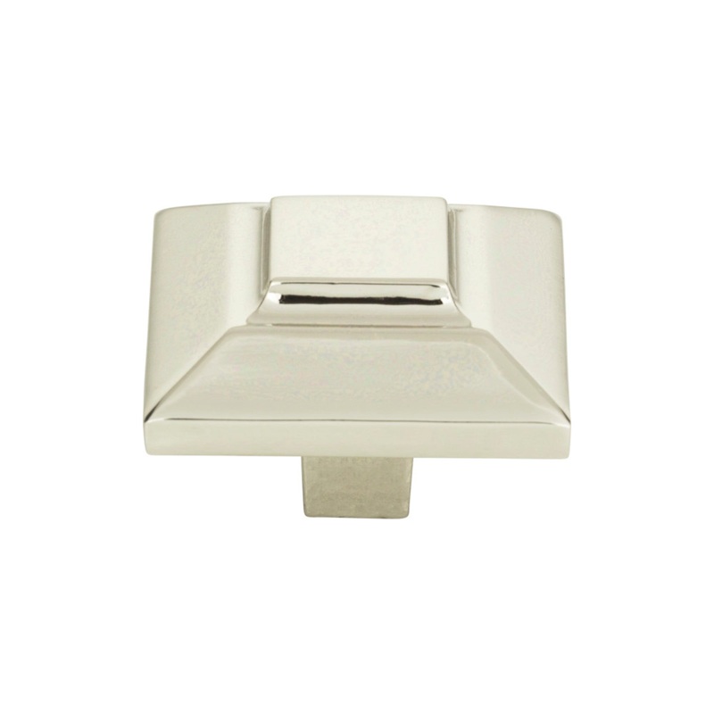 ATLAS 4002-PN Trocadero 1 1/2" Length Square Knob - Polished Nickel