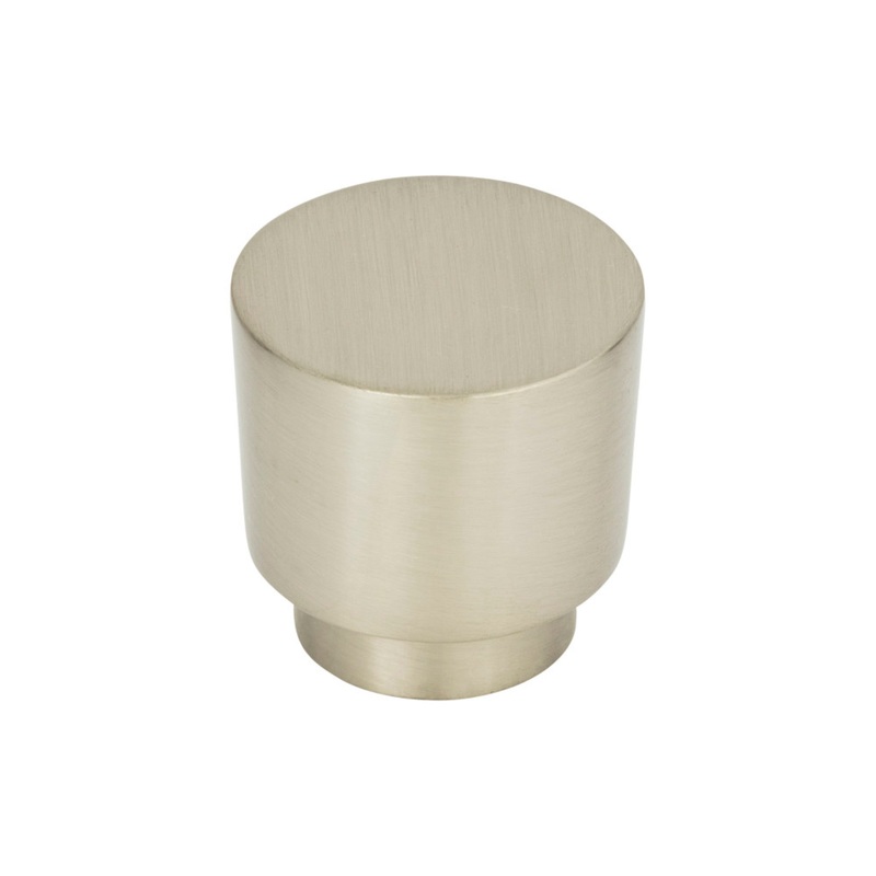 ATLAS 426-BRN Tom Tom 1 1/4" Diameter Round Knob - Brushed Nickel