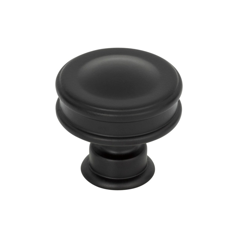 ATLAS A100-BL Oskar 1 1/4" Diameter Round Knob - Matte Black