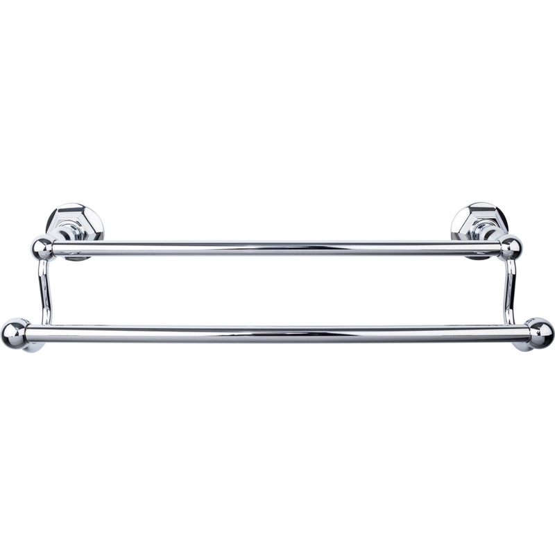 TOP KNOBS ED7PCB TOP BATH (R) Edwardian Bath Double 20 1/2" Wall Mounted Towel Bar - Polished Chrome
