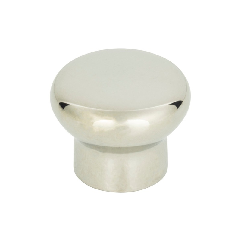 ATLAS A856-PS Stainless Steel 1 1/4" Diameter Round Knob - Stainless Steel