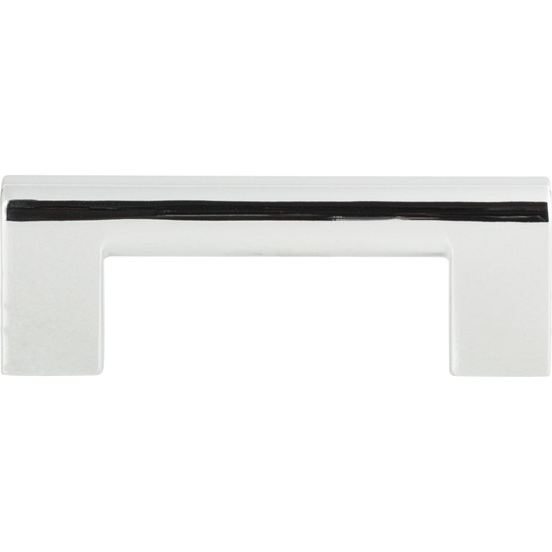 ATLAS A878-CH Round Rail 3" Center to Center Bar Pull - Polished Chrome